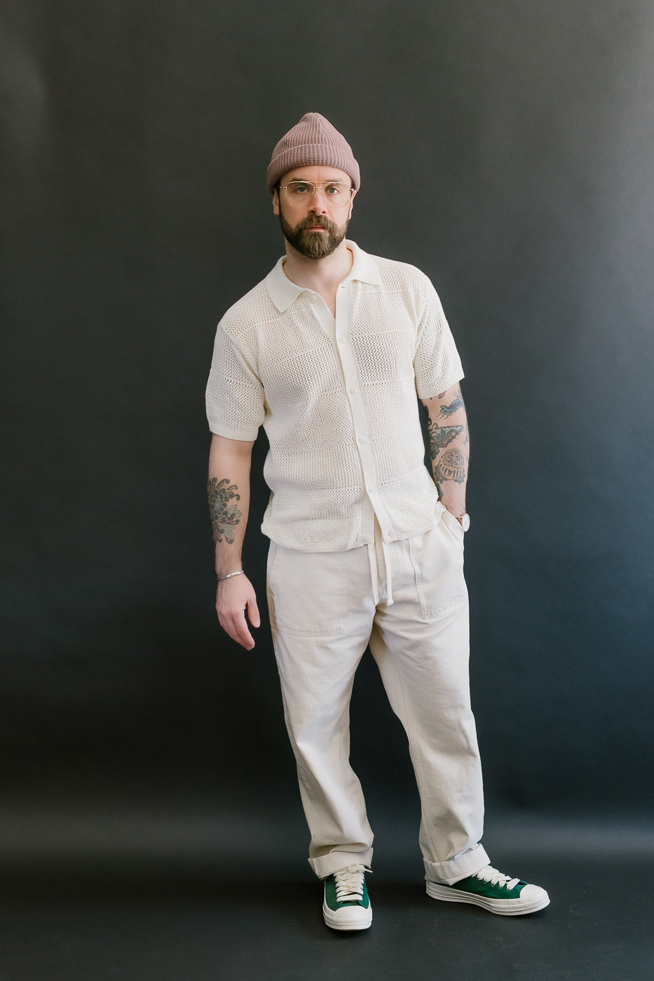 PANTS05.02 - Organic Cotton Broken Twill Drawstring Pants - Nature