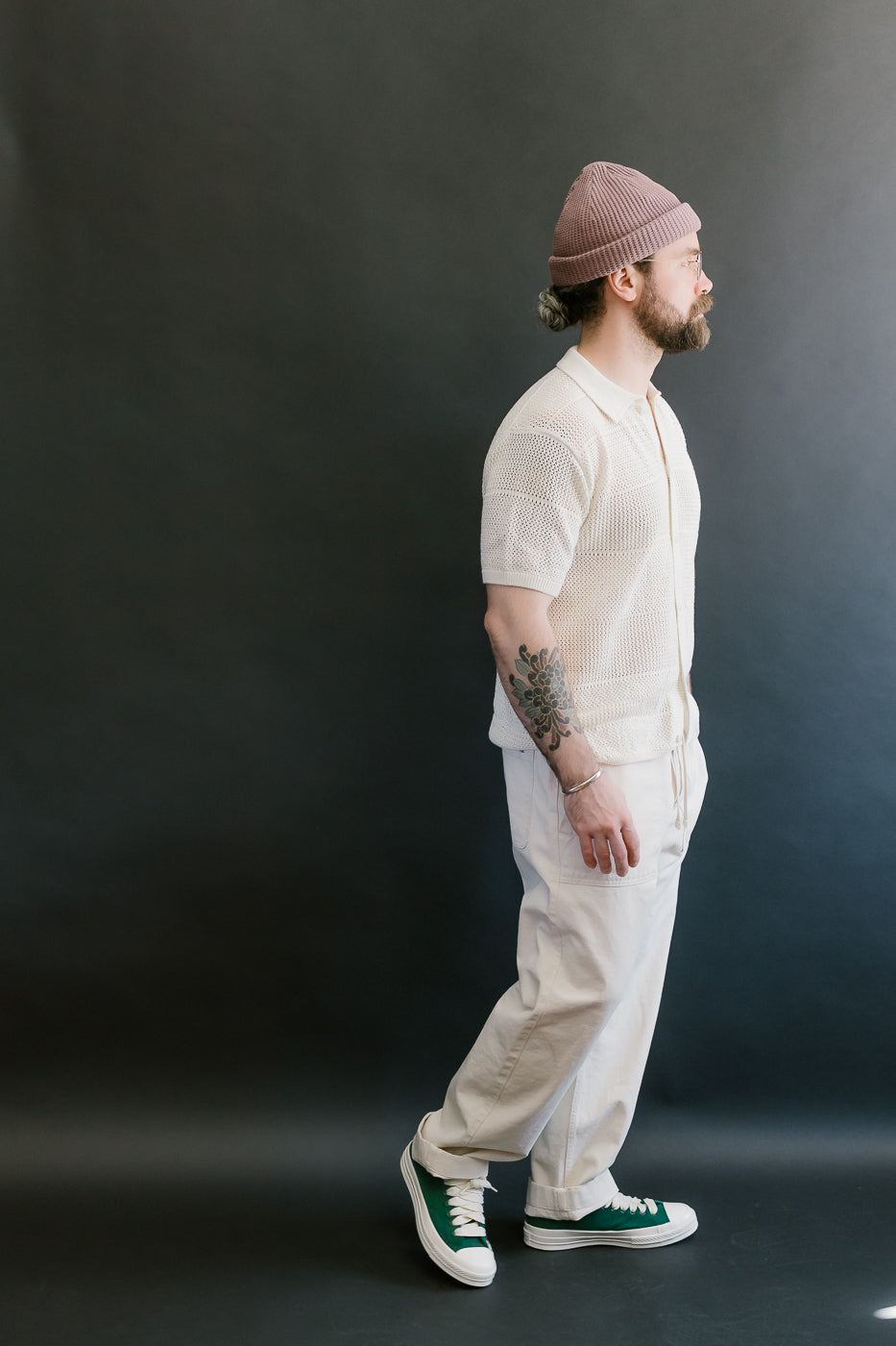 PANTS05.02 - Organic Cotton Broken Twill Drawstring Pants - Nature