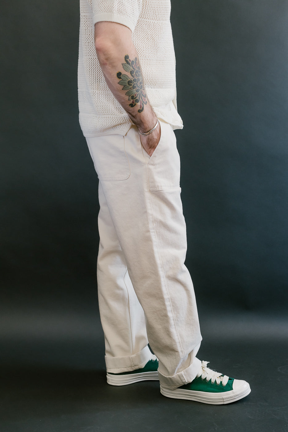 PANTS05.02 - Organic Cotton Broken Twill Drawstring Pants - Nature