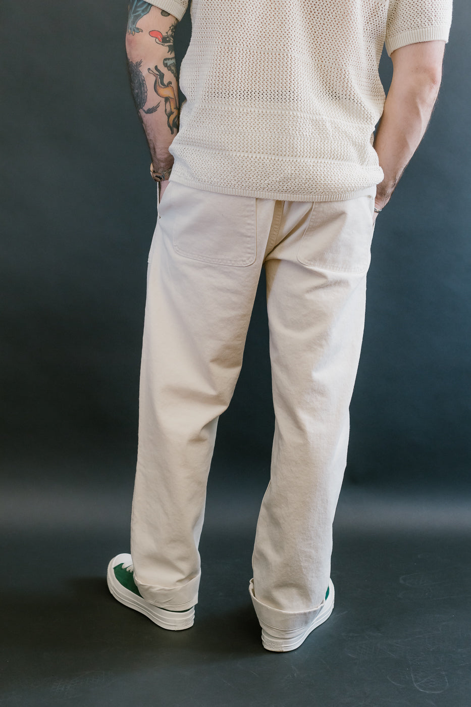 PANTS05.02 - Organic Cotton Broken Twill Drawstring Pants - Nature