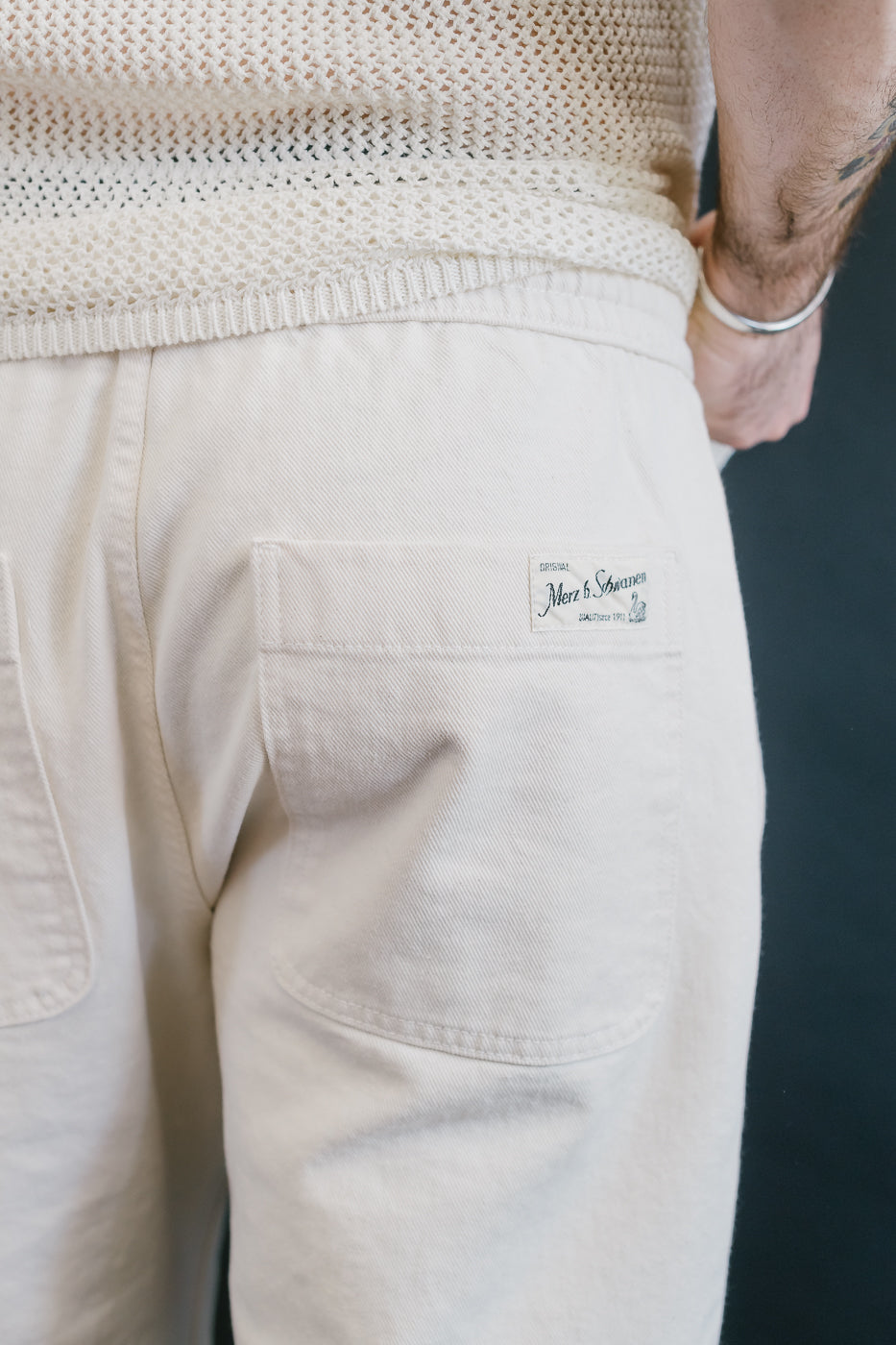 PANTS05.02 - Organic Cotton Broken Twill Drawstring Pants - Nature