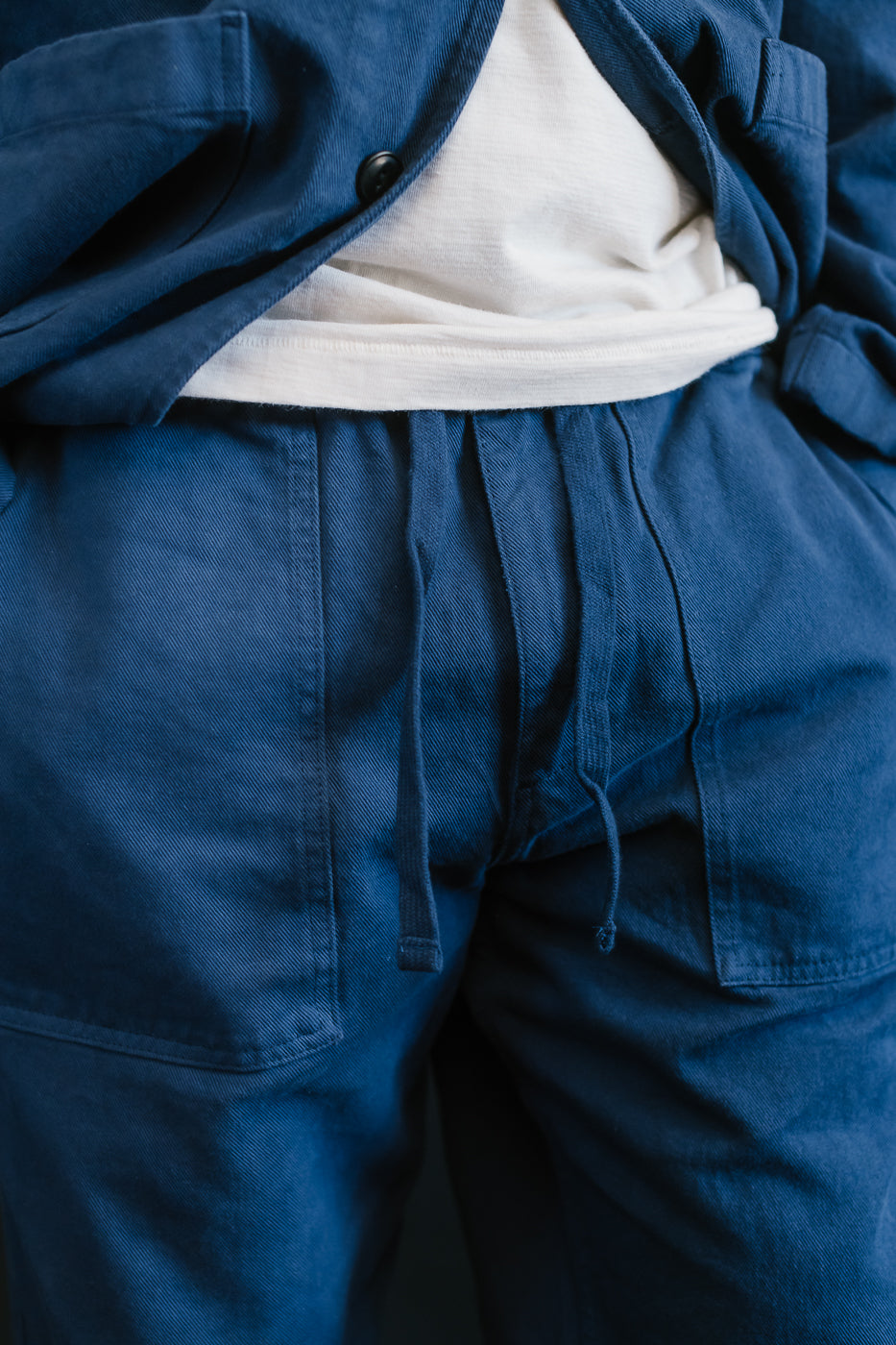 PANTS05.66 - Organic Cotton Broken Twill Drawstring Pants - Ink Blue