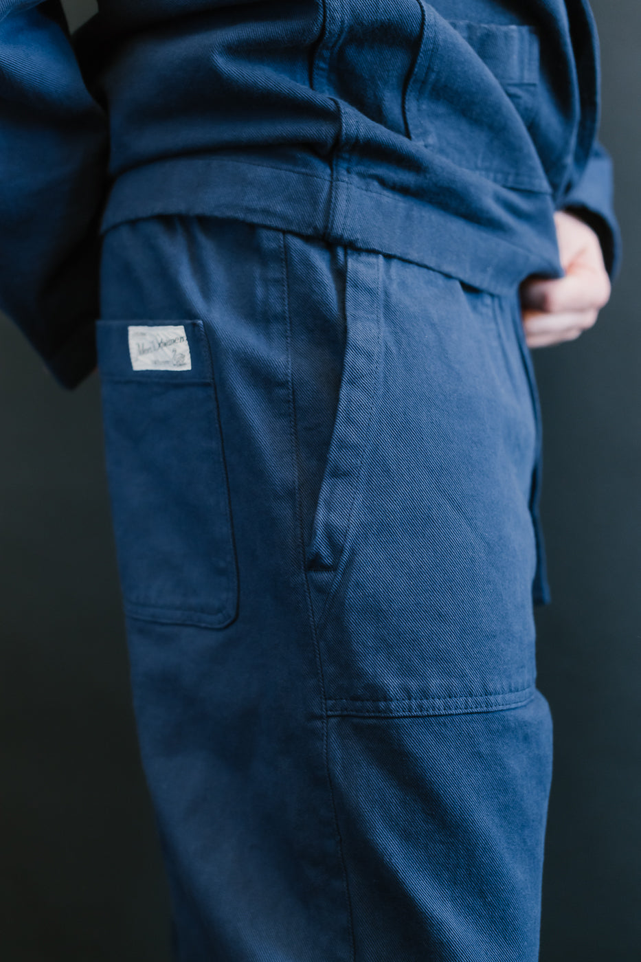PANTS05.66 - Organic Cotton Broken Twill Drawstring Pants - Ink Blue
