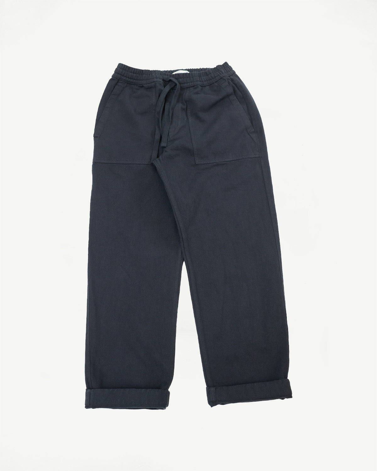 PANTS05.98 - Organic Cotton Broken Twill Drawstring Pants - Charcoal