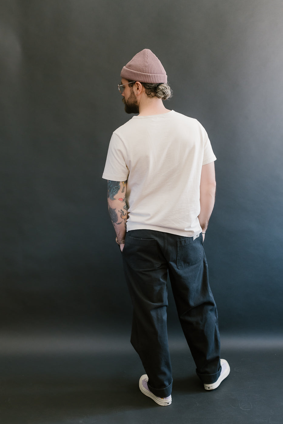 PANTS05.98 - Organic Cotton Broken Twill Drawstring Pants - Charcoal