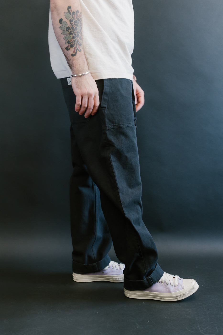PANTS05.98 - Organic Cotton Broken Twill Drawstring Pants - Charcoal