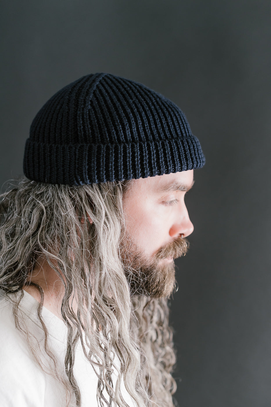 MWBN02.51 - Ribbed Structure Sturdy Beanie Merino Wool - Deep Navy
