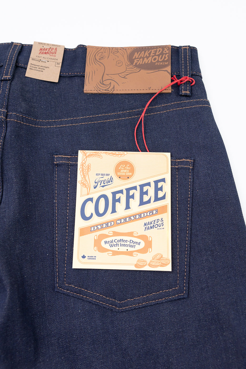 12.5oz - Coffee Dye Selvedge - Strong Guy