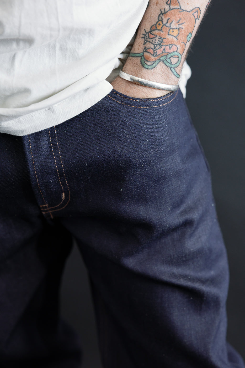 12.5oz - Coffee Dye Selvedge - Weird Guy