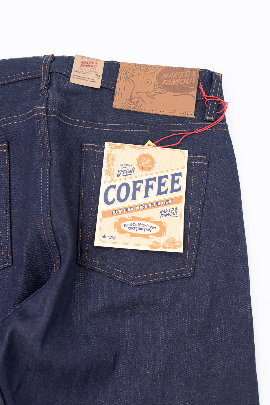 12.5oz - Coffee Dye Selvedge - Weird Guy