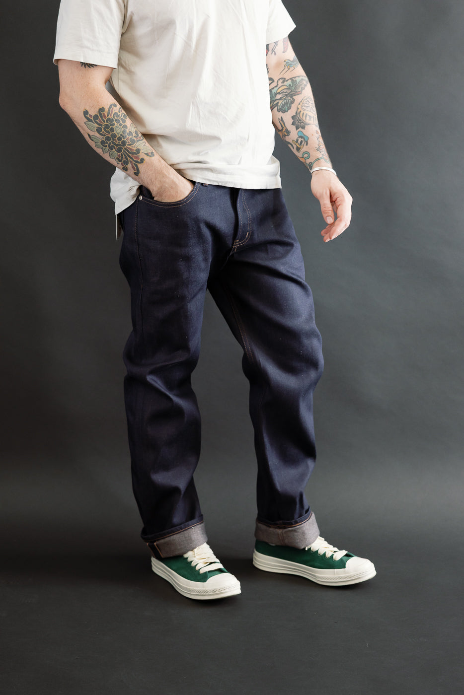 12.5oz - Coffee Dye Selvedge - Weird Guy