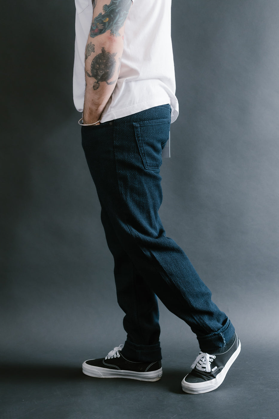12.5oz - Indigo Sashiko Jeans - Easy Guy