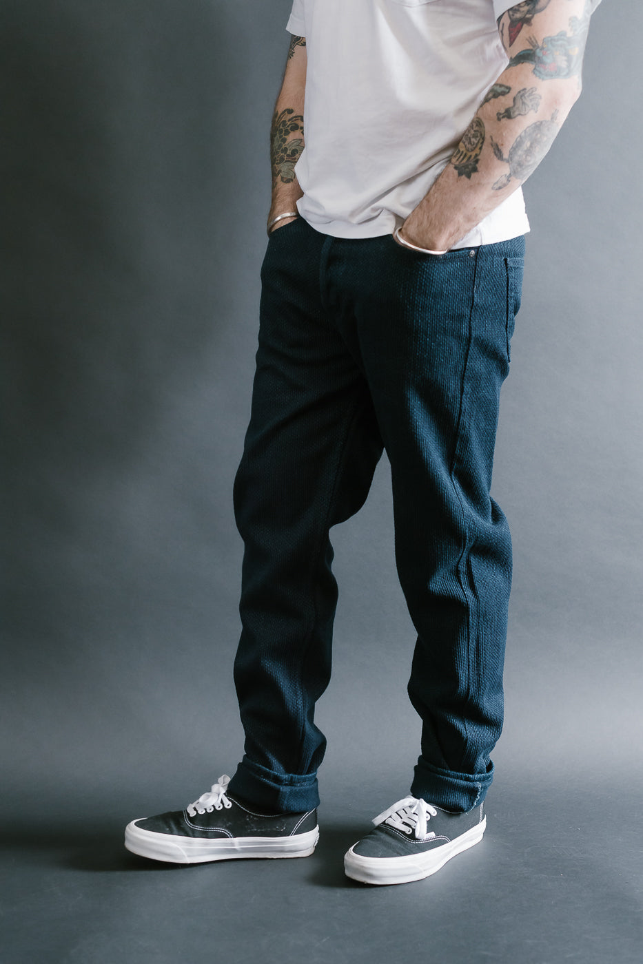12.5oz - Indigo Sashiko Jeans - Easy Guy