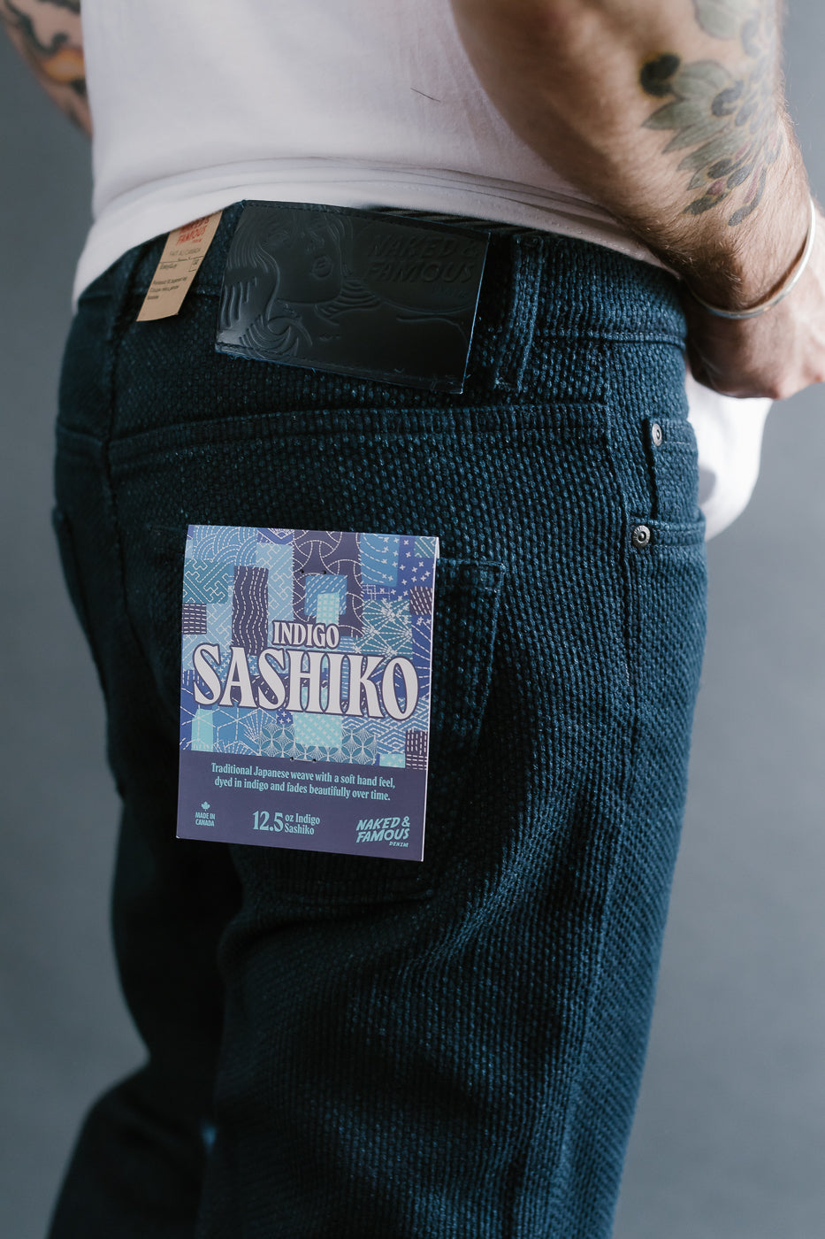 12.5oz - Indigo Sashiko Jeans - Easy Guy