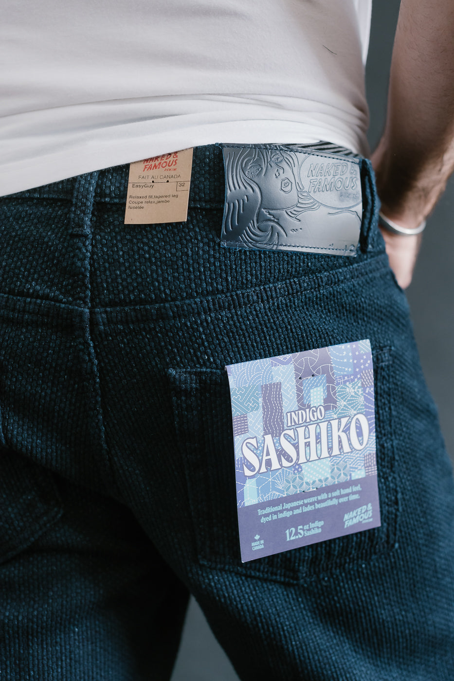 12.5oz - Indigo Sashiko Jeans - Easy Guy