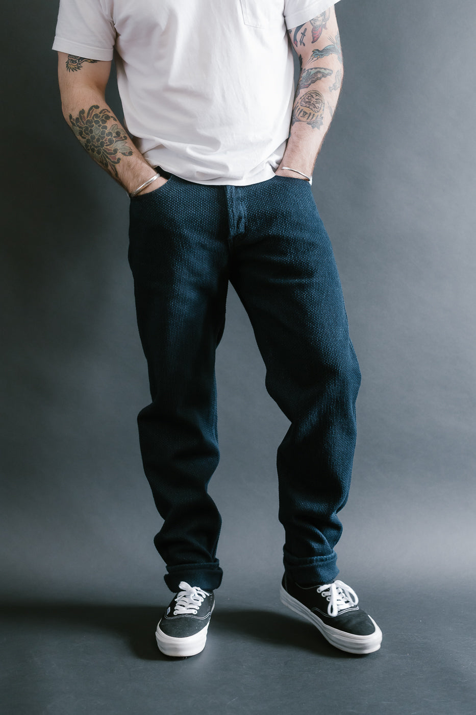 12.5oz - Indigo Sashiko Jeans - Easy Guy