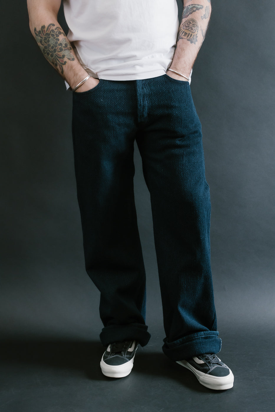 12.5oz - Indigo Sashiko Jeans - Strong Guy