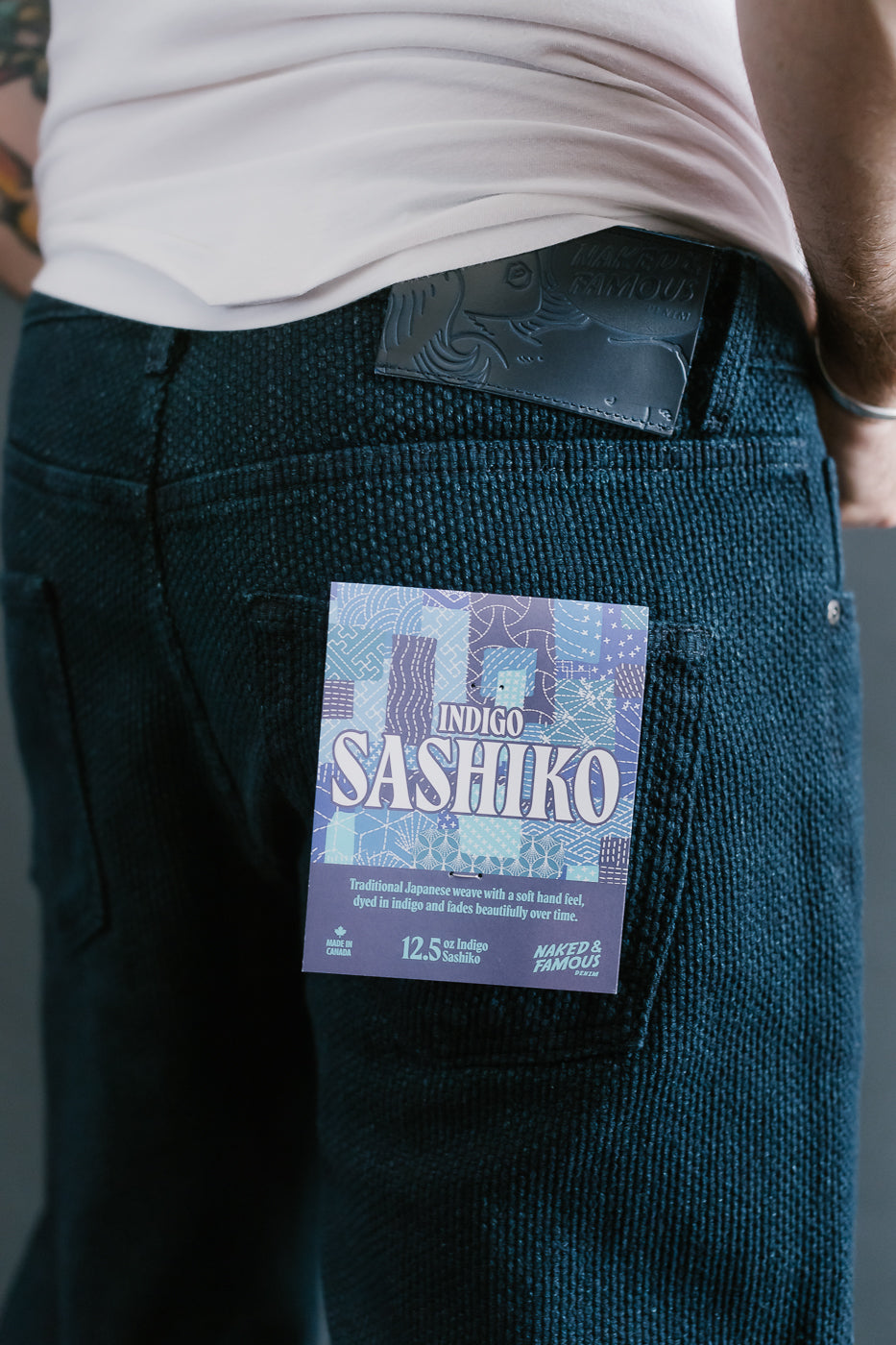 12.5oz - Indigo Sashiko Jeans - Strong Guy