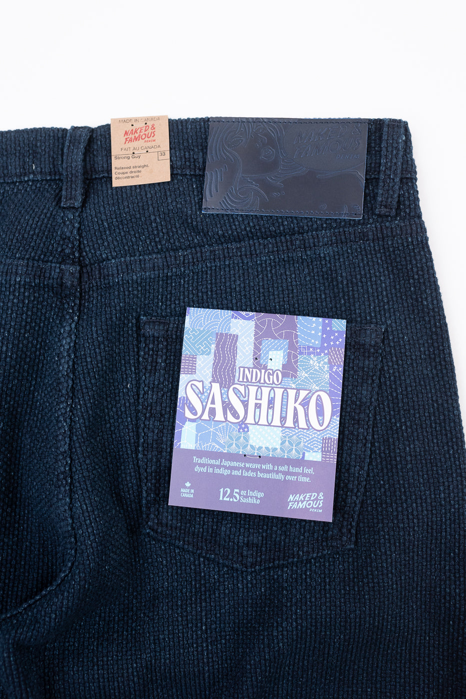 12.5oz - Indigo Sashiko Jeans - Strong Guy
