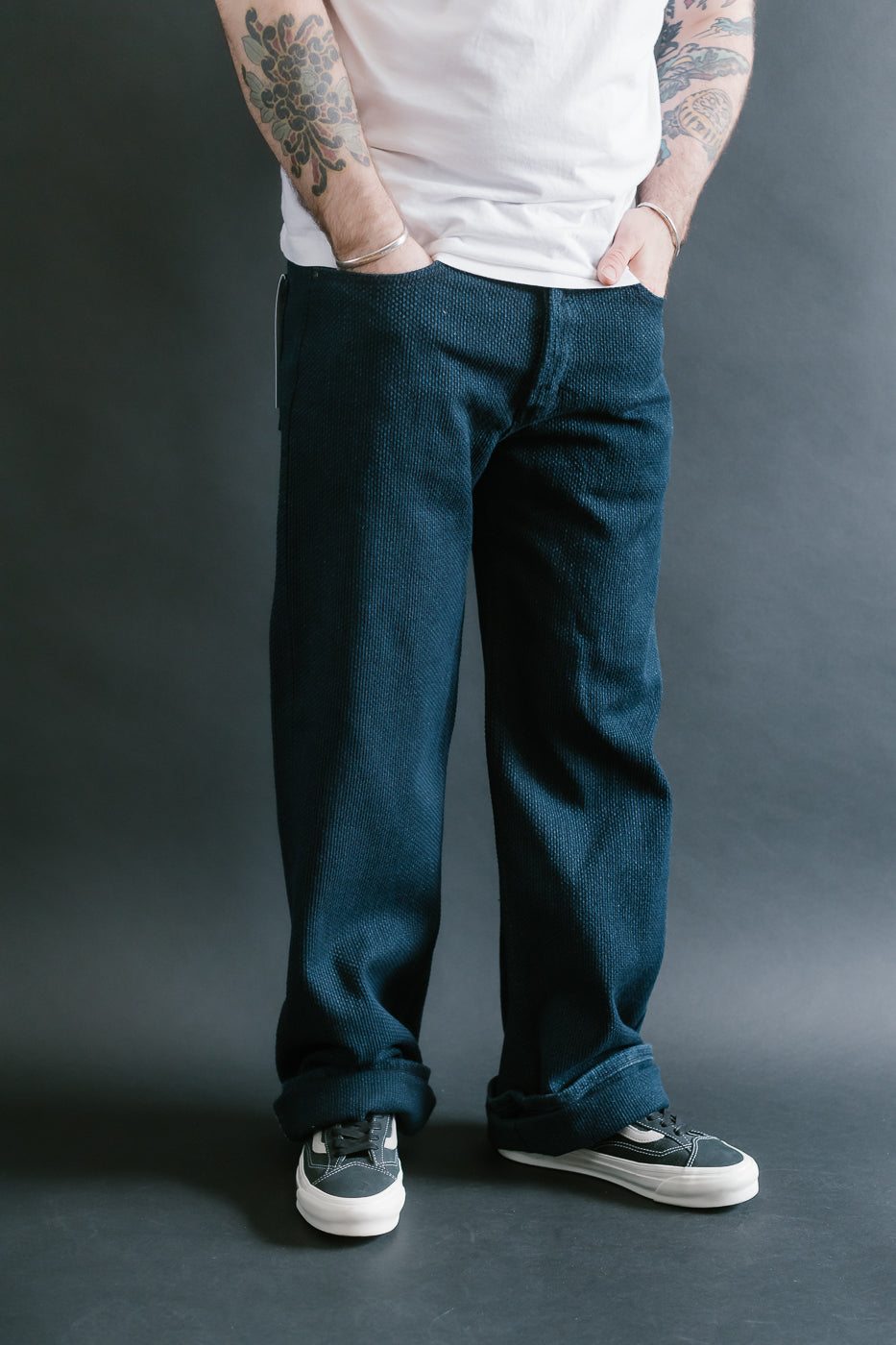 12.5oz - Indigo Sashiko Jeans - Strong Guy