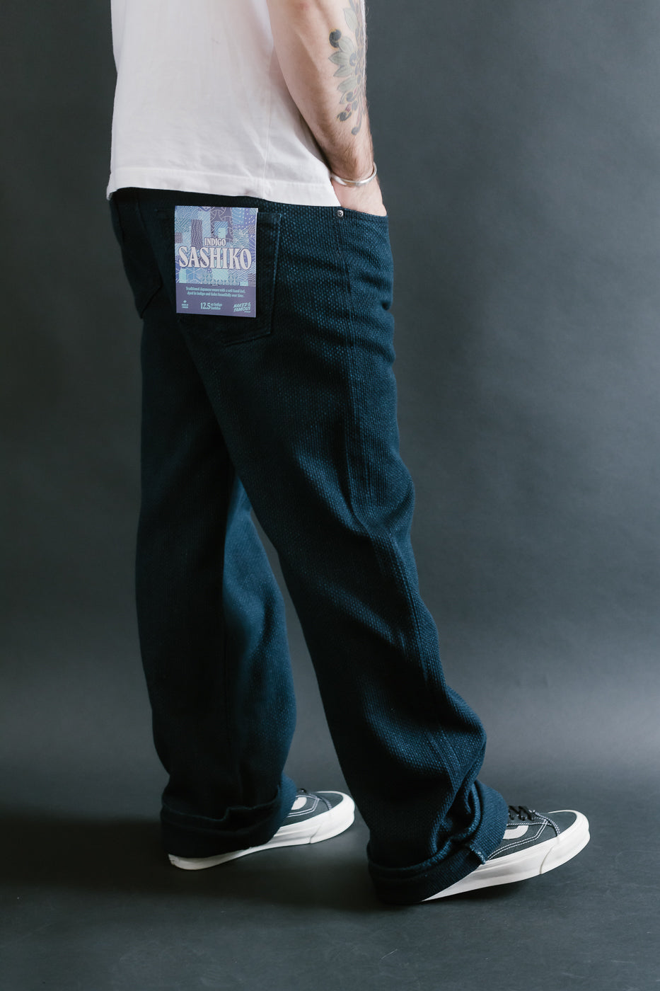 12.5oz - Indigo Sashiko Jeans - Strong Guy