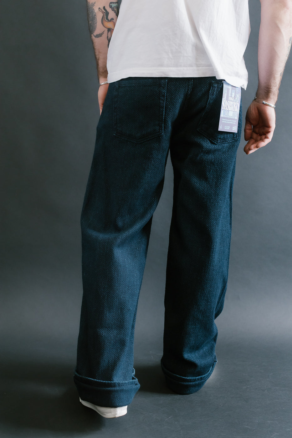 12.5oz - Indigo Sashiko Jeans - Strong Guy