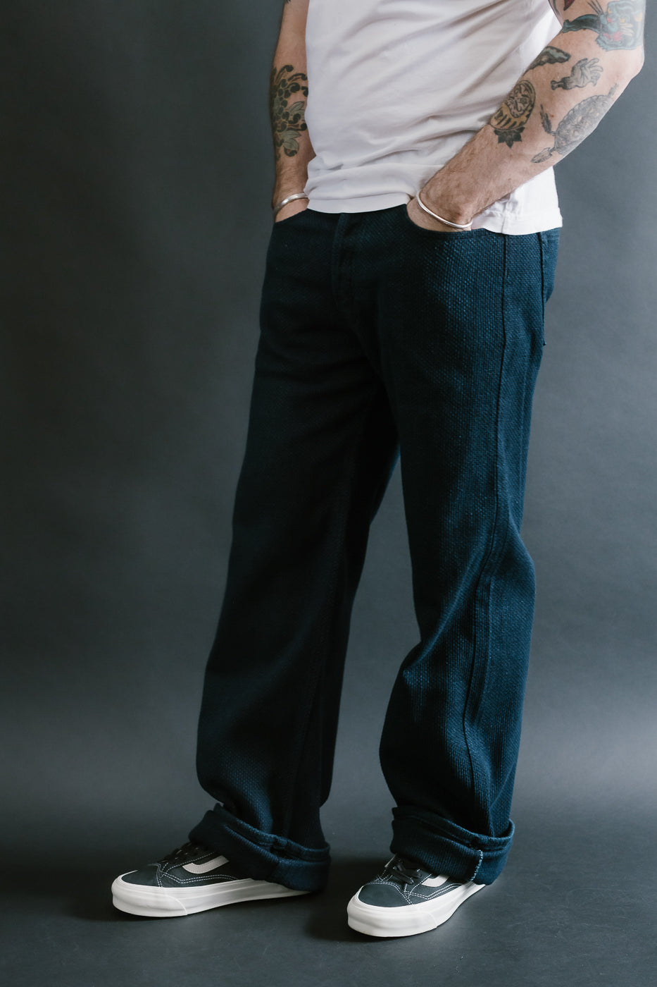 12.5oz - Indigo Sashiko Jeans - Strong Guy