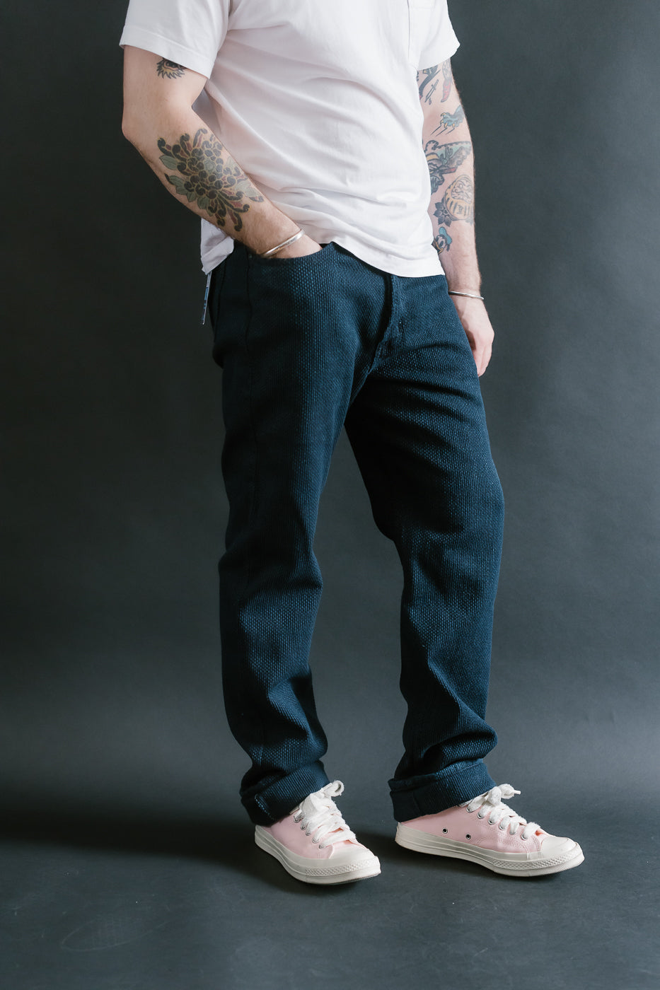 12.5oz - Indigo Sashiko Jeans - True Guy