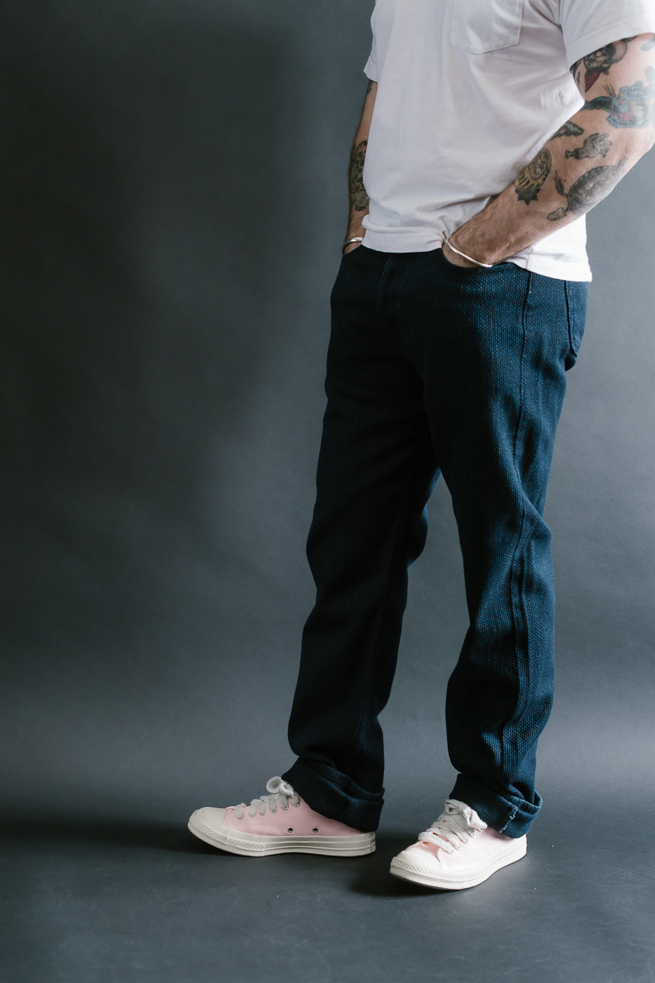12.5oz - Indigo Sashiko Jeans - True Guy