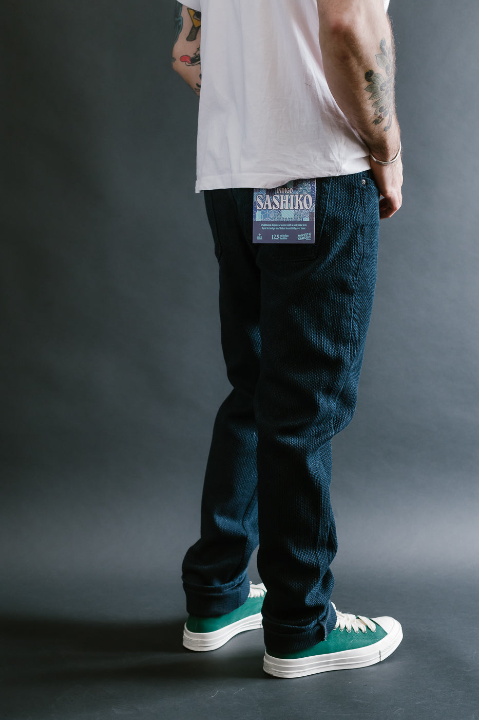 12.5oz - Indigo Sashiko Jeans - Weird Guy