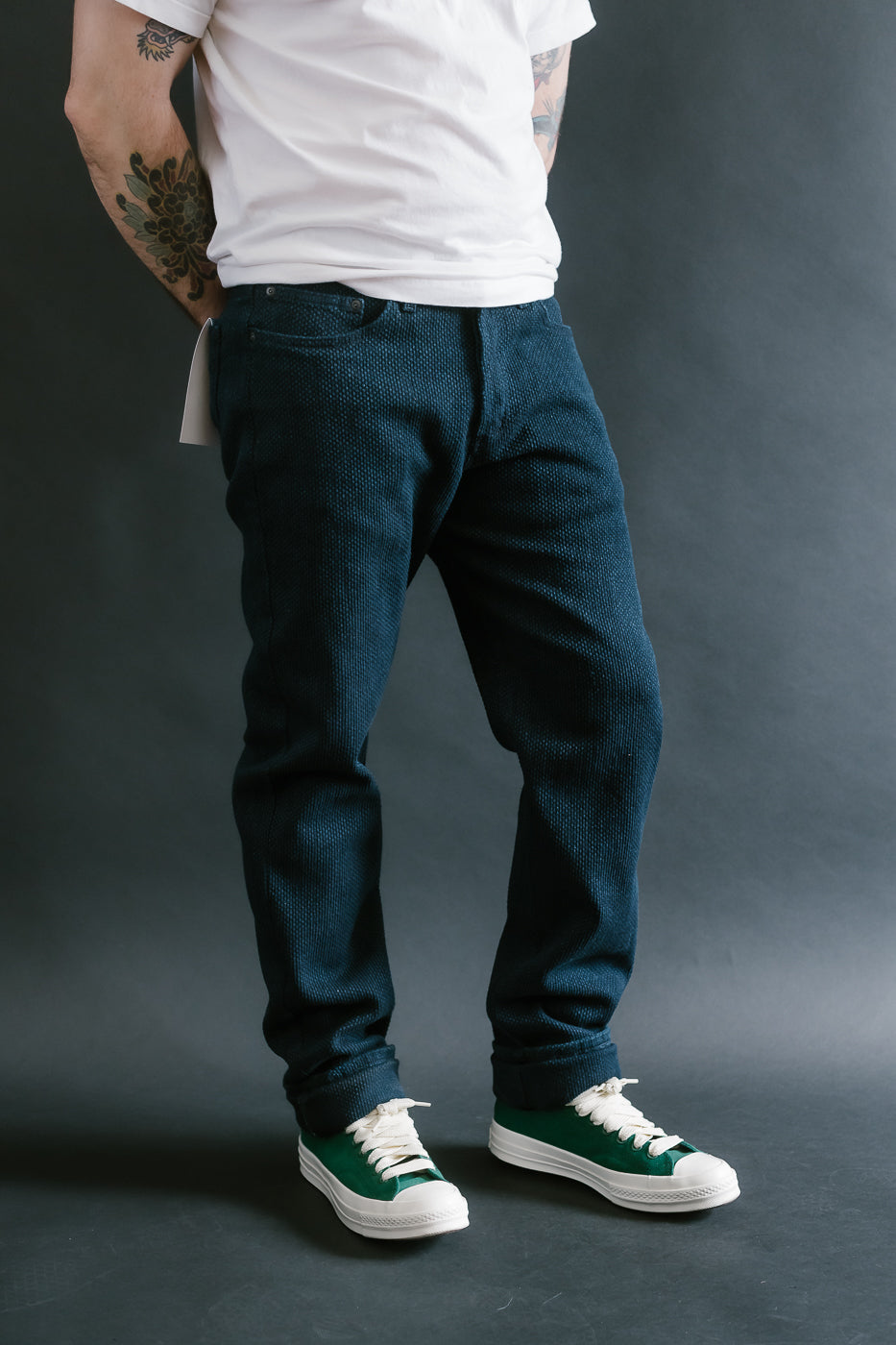 12.5oz - Indigo Sashiko Jeans - Weird Guy