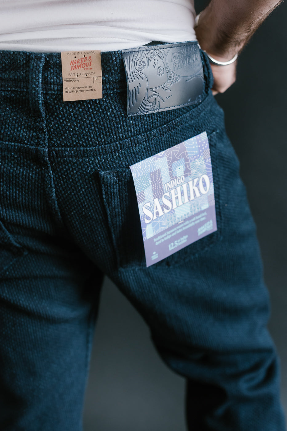 12.5oz - Indigo Sashiko Jeans - Weird Guy