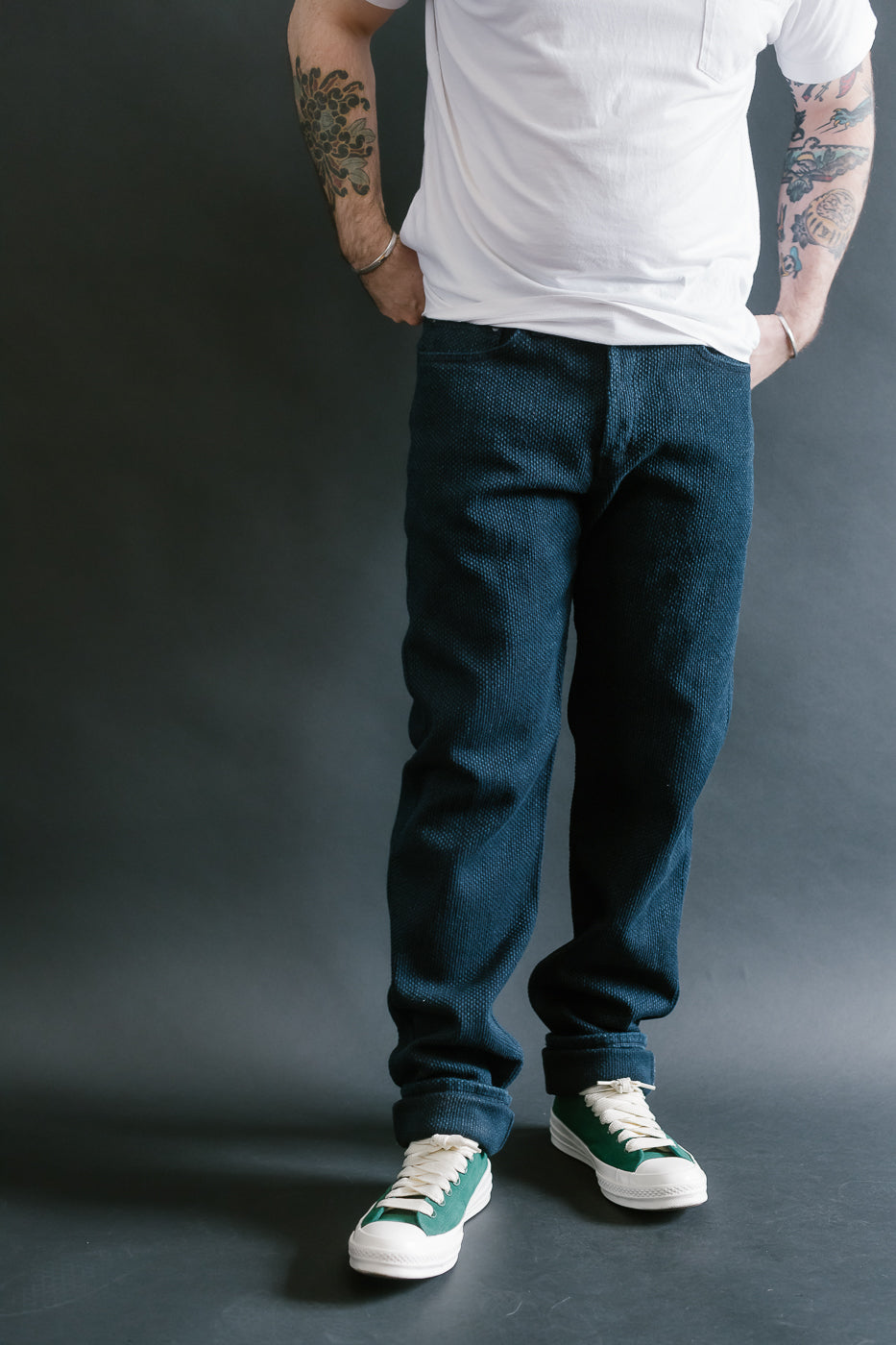 12.5oz - Indigo Sashiko Jeans - Weird Guy