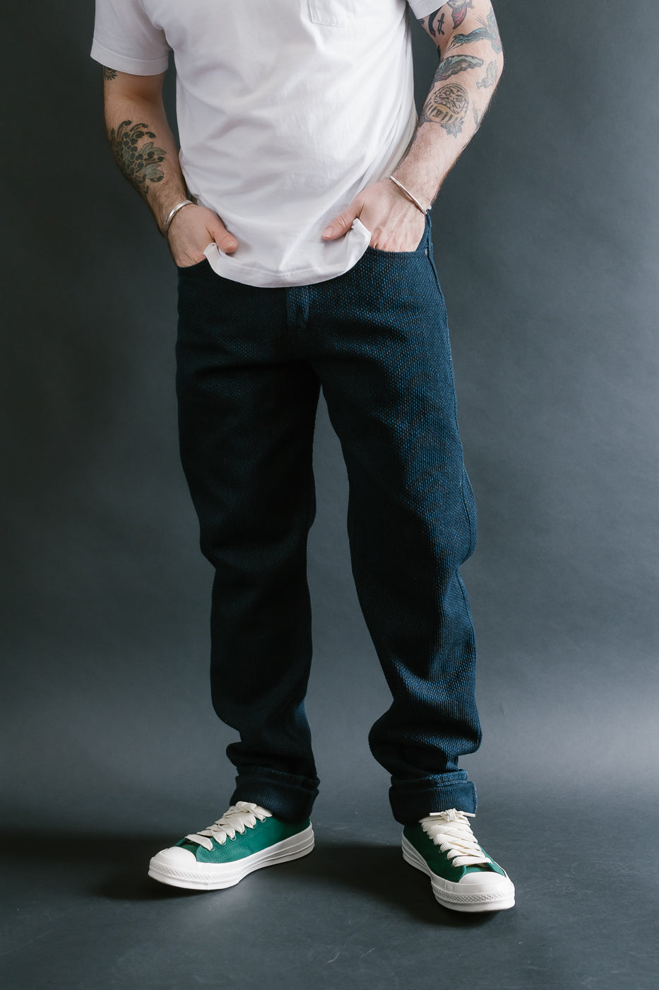 12.5oz - Indigo Sashiko Jeans - Weird Guy