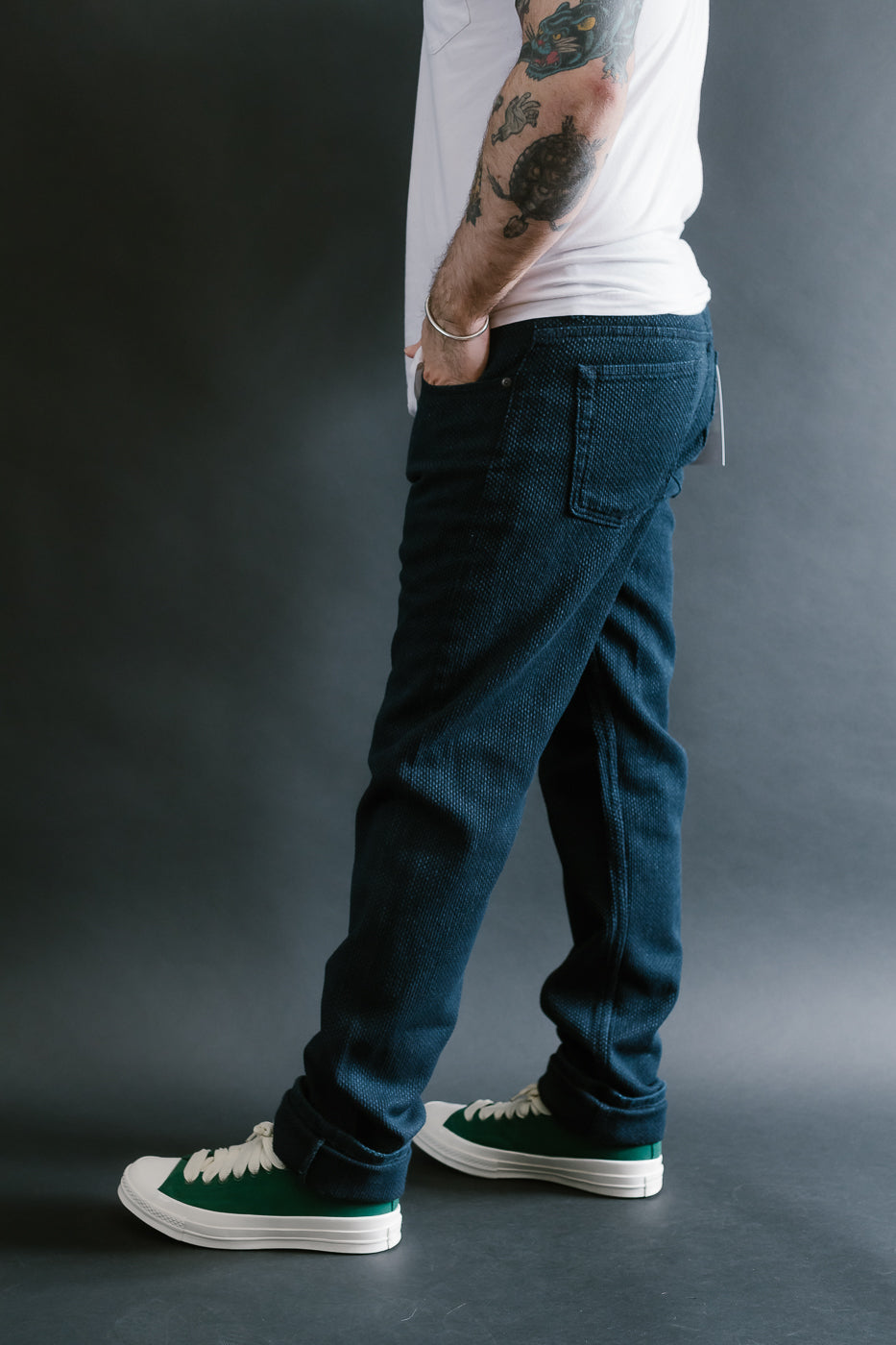 12.5oz - Indigo Sashiko Jeans - Weird Guy