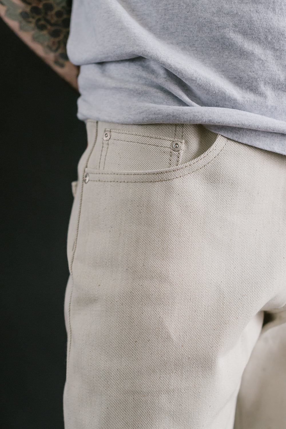 13.6oz - All Natural Ecru Foxfibre® Selvedge - Easy Guy