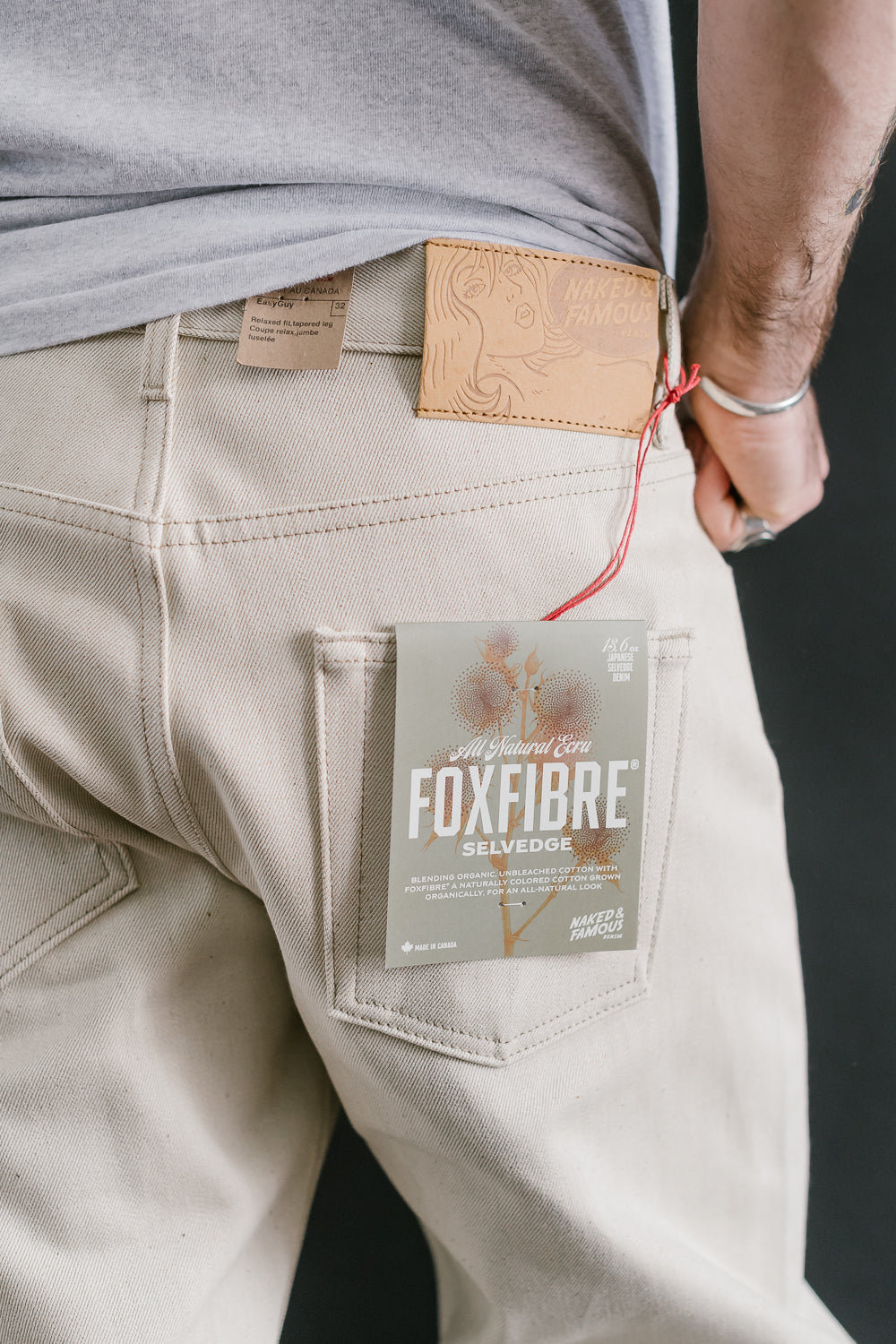 13.6oz - All Natural Ecru Foxfibre® Selvedge - Easy Guy