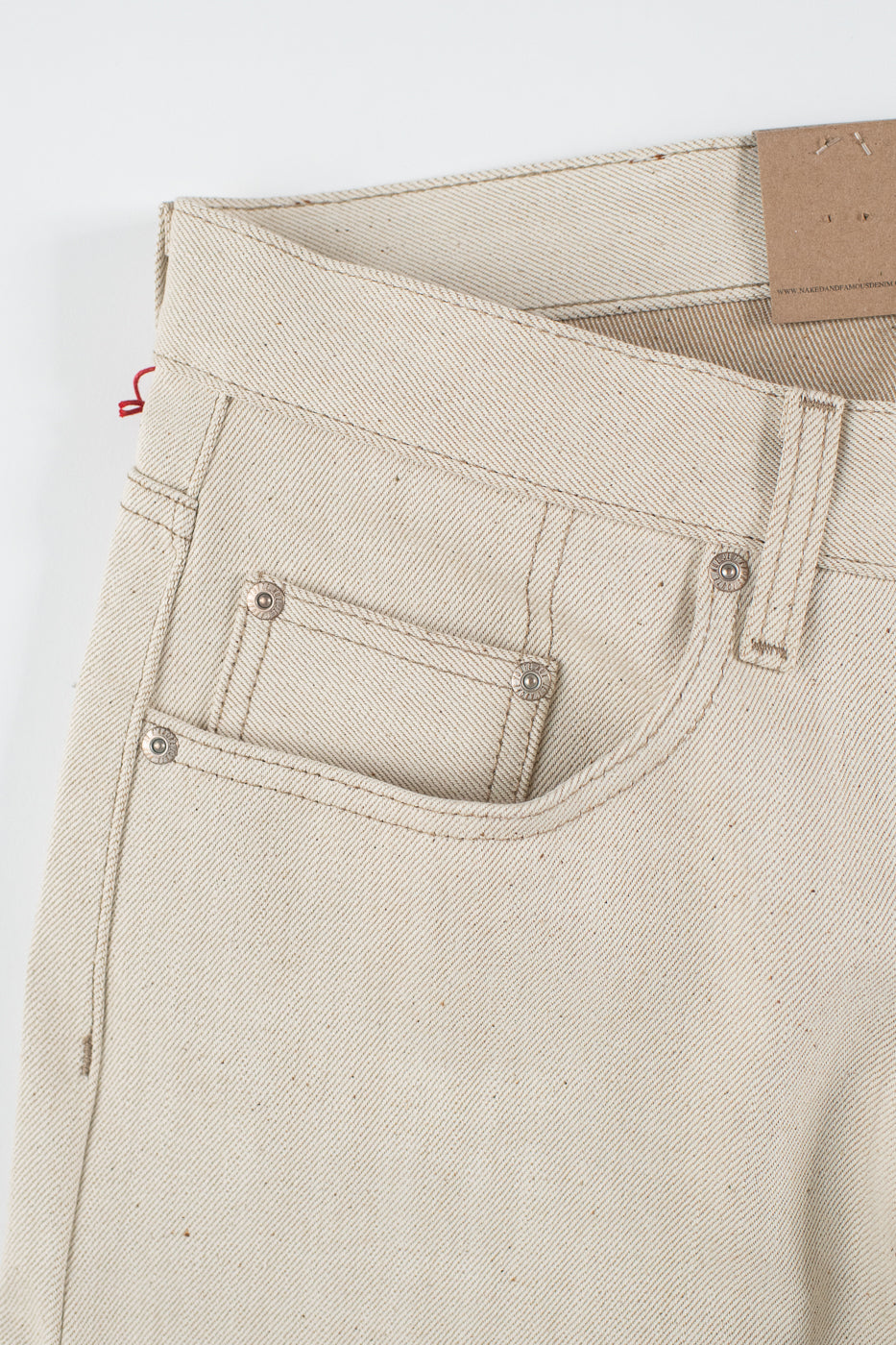 13.6oz - All Natural Ecru Foxfibre® Selvedge - Strong Guy