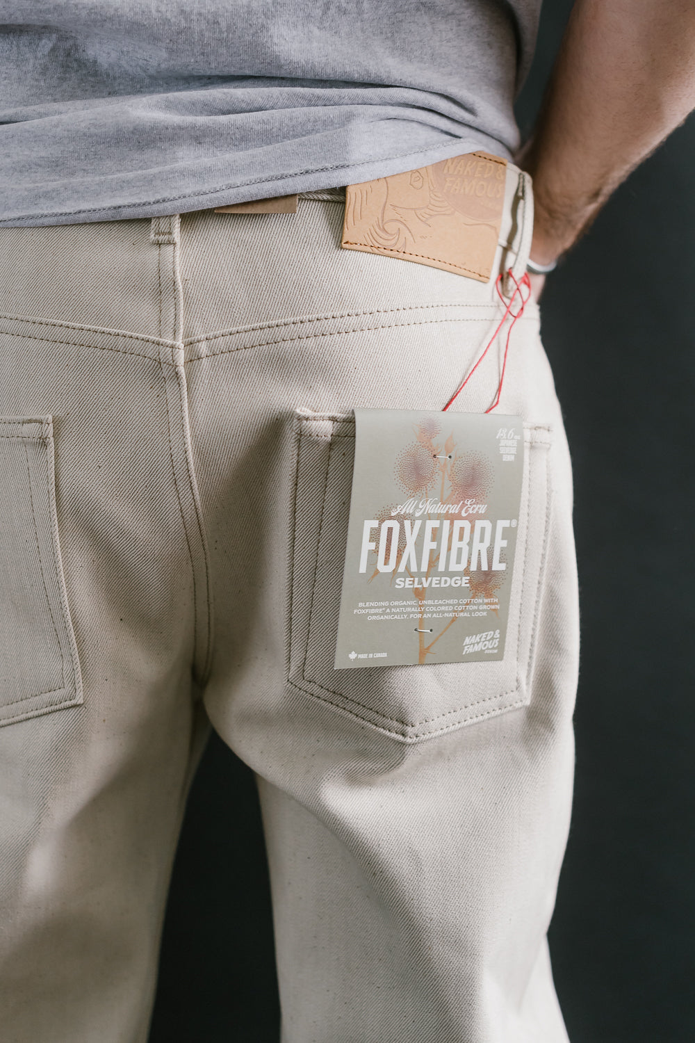 13.6oz - All Natural Ecru Foxfibre® Selvedge - Strong Guy