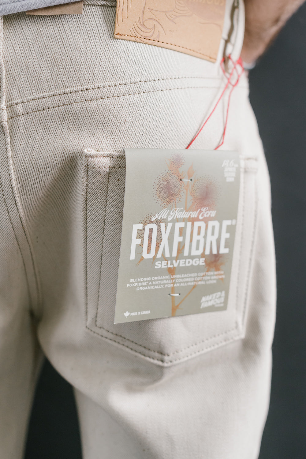 13.6oz - All Natural Ecru Foxfibre® Selvedge - Strong Guy