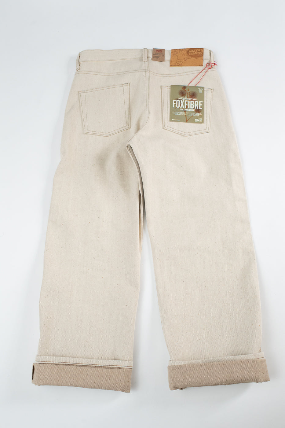 13.6oz - All Natural Ecru Foxfibre® Selvedge - Strong Guy
