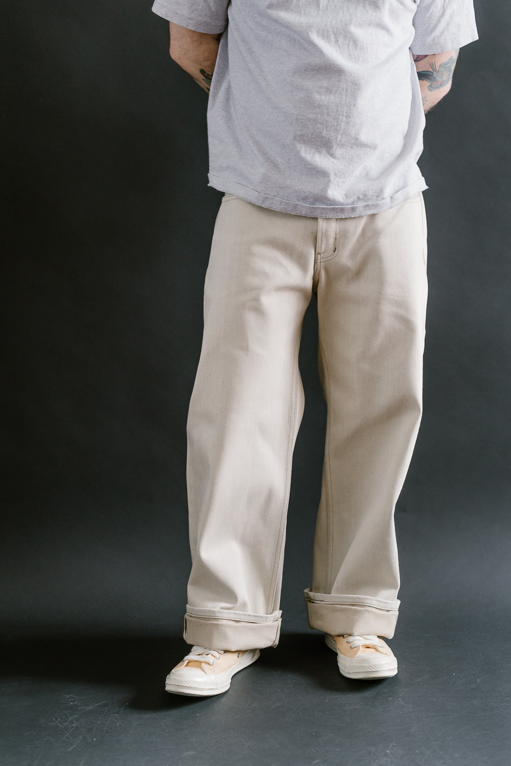13.6oz - All Natural Ecru Foxfibre® Selvedge - Strong Guy