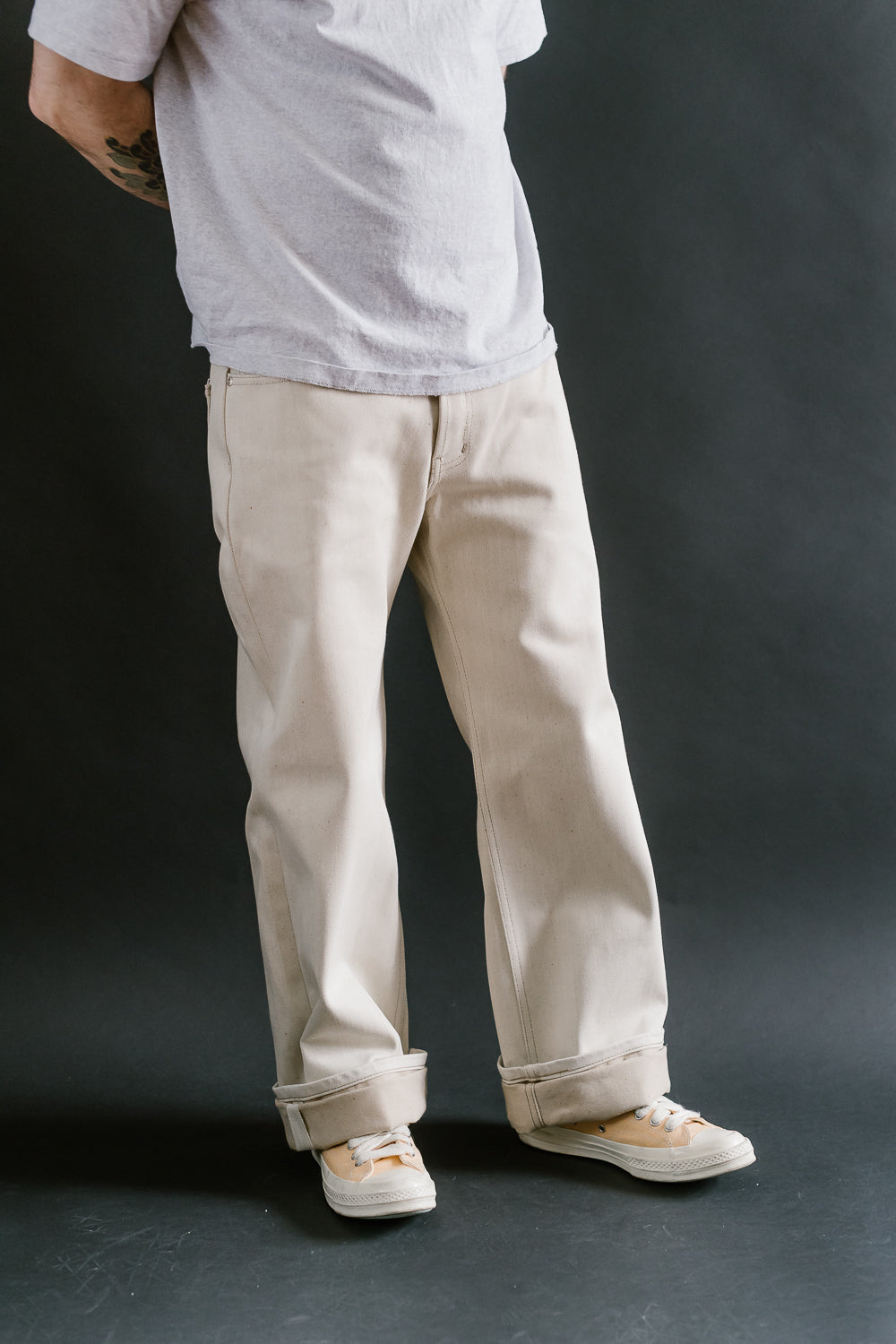 13.6oz - All Natural Ecru Foxfibre® Selvedge - Strong Guy