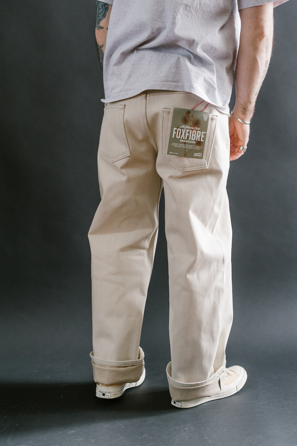 13.6oz - All Natural Ecru Foxfibre® Selvedge - Strong Guy