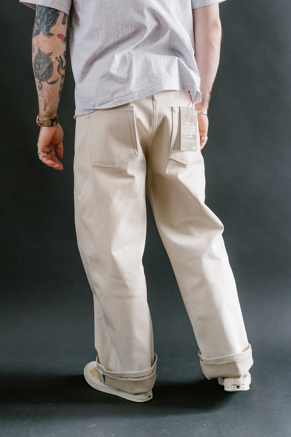 13.6oz - All Natural Ecru Foxfibre® Selvedge - Strong Guy
