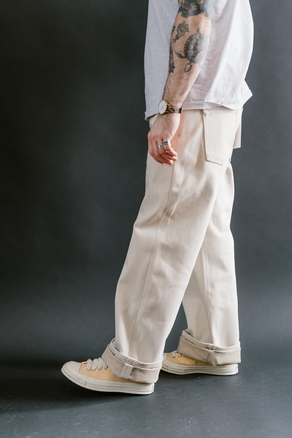 13.6oz - All Natural Ecru Foxfibre® Selvedge - Strong Guy