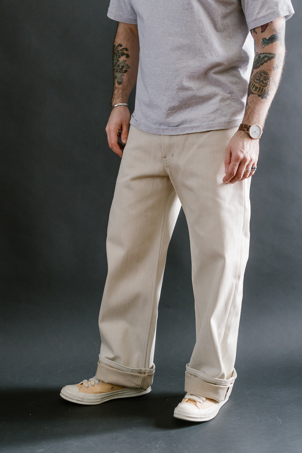 13.6oz - All Natural Ecru Foxfibre® Selvedge - Strong Guy