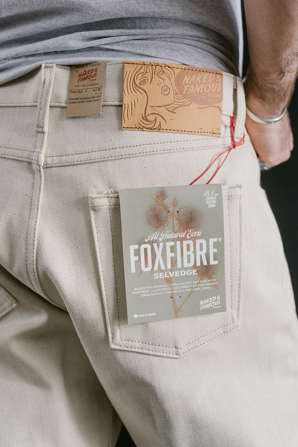 13.6oz - All Natural Ecru Foxfibre® Selvedge - True Guy