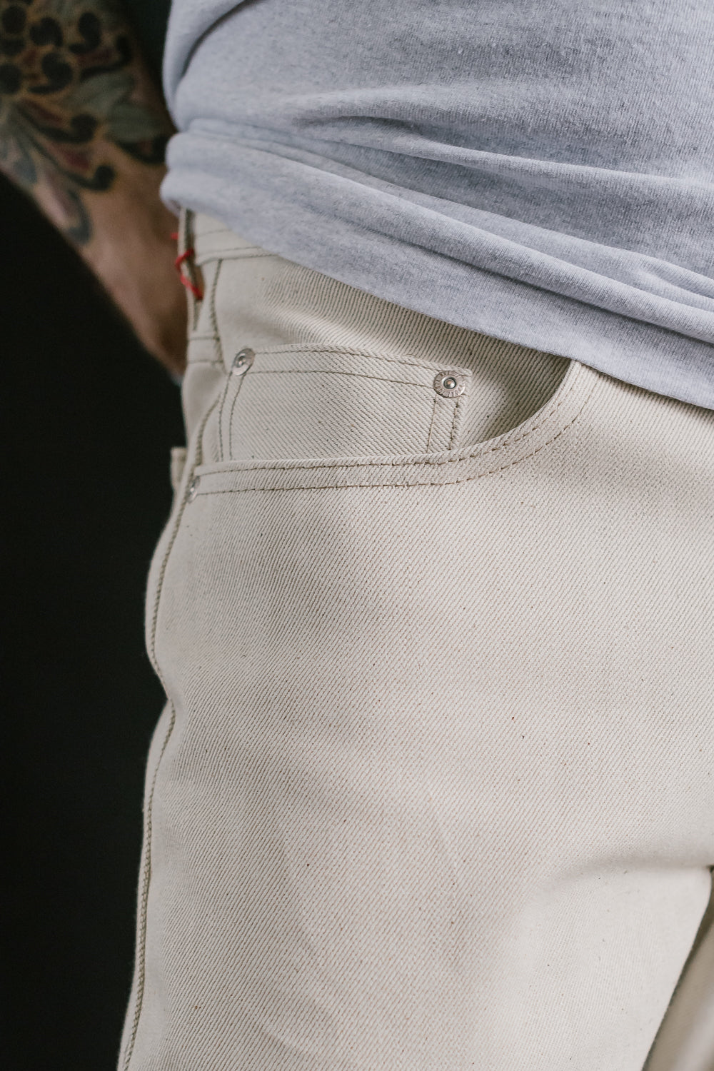 13.6oz - All Natural Ecru Foxfibre® Selvedge - Weird Guy
