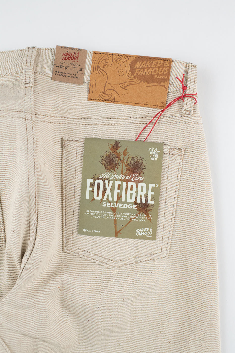 13.6oz - All Natural Ecru Foxfibre® Selvedge - Weird Guy